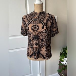 Velvet Mesh Top Plus size